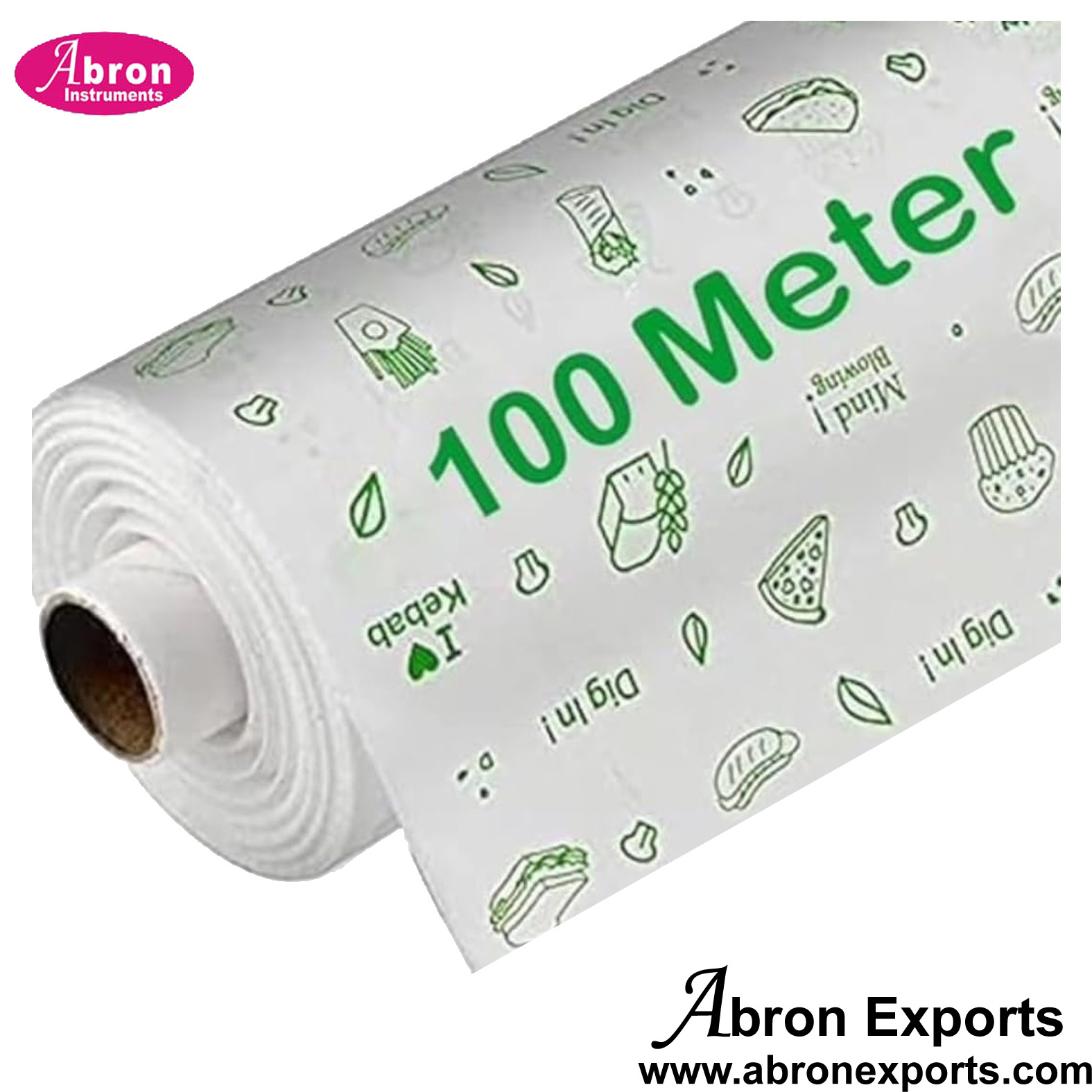 AB-540P1H Paper Wrapping 100 Meter Butter Re-heatable Non Stick Parchment Paper For Wrapping Packing For Sterilization Materials In Oven Roll Abron